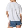 Women's Crochet Short Sleeve Peasant Top