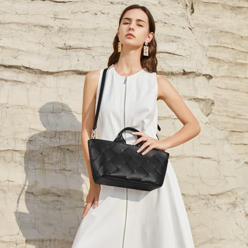 Woven Tote Bag for Women Top Handle Purses and Handbags Shoulder Crossbody Purse With Zipper