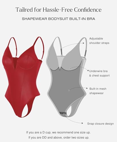 Body Suits for Womens Tummy Control - Faux Leather Bodysuit Deep V Neck Thong Sleeveless Corset Tank Top