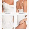 Corset Bodysuit for Women Tummy Control Shapewear Cowl Neck Tops Concert Outfits Thong Bodysuits