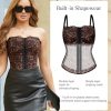 Corset Tops for Women - Lace Spaghetti Strap Going Out Bustier with Buckle Waist Shaper Summer Splash