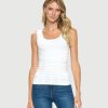 1047 Women's All Occasion Flattering Sleeveless Scoop Neck Ruched Tank Top