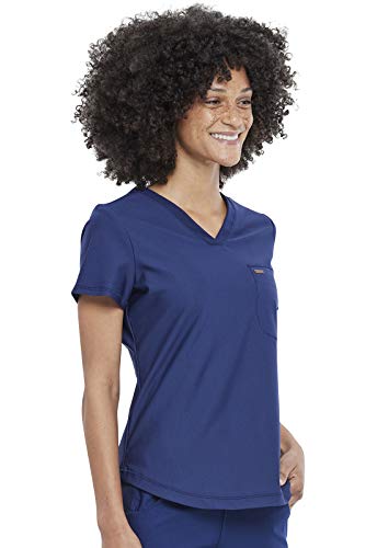 Scrubs for Women V-Neck Top – Tuckable Contemporary Fit Top, Stretch Knit, Moisture-Wicking, Shirttail Hem - CK819
