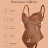 Leather Corset Bodysuit for Women Tummy Control V Neck Thong Shapewear Sleeveless Body Suit Trendy Tops