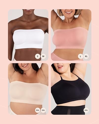 Strapless Bra - Bandeau top, Strapless Bras for Women, Plus Size Lingerie for Women, Free Clear Bra Straps