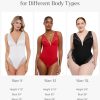 Lace Body Suits Women Deep V Neck Tummy Control Thong Shapewear Bodysuit Going Out Corset Tops