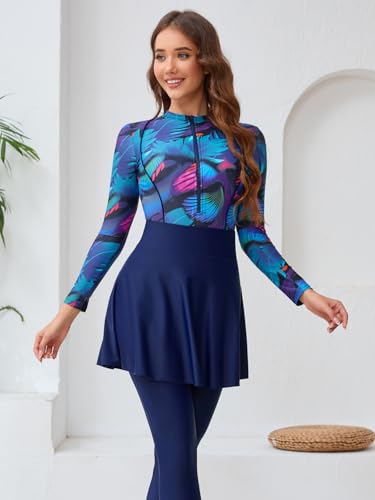 Muslim Swimming Suit for Women Rash Guard Long Sleeve Swimsuit Surfing Bathing Suit Wetsuit