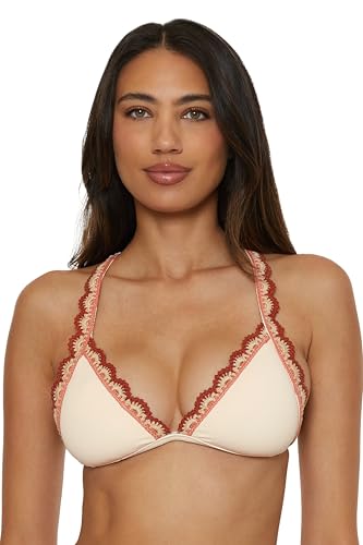 Women's Malaga Crochet Trim Halter Bikini Top, Adjustable, Tie Back, Swimwear Separates