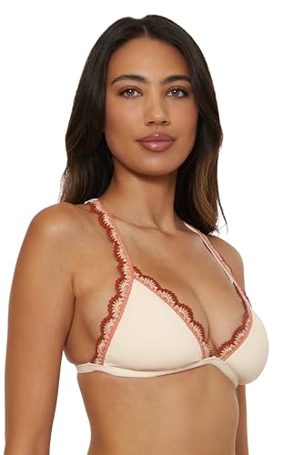 Women's Malaga Crochet Trim Halter Bikini Top, Adjustable, Tie Back, Swimwear Separates