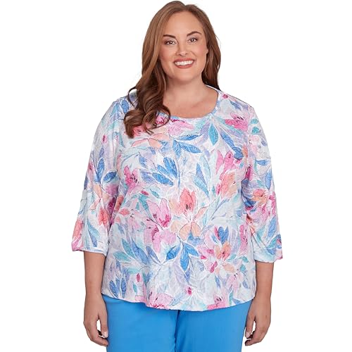 Floral Spray Polyester/Rayon Top