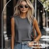 8 Pack Women’s Sleeveless Tops, Crew Neck Loose Fit Tank Tops Basic Summer Cotton Shirts Casual 2025 Fashion T Shirts