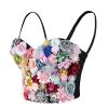 Women's 3D Floral Bustier Crop Top Wedding Party Club Bra Tops