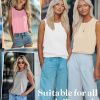 8 Pack Women’s Sleeveless Tops, Crew Neck Loose Fit Tank Tops Basic Summer Cotton Shirts Casual 2025 Fashion T Shirts
