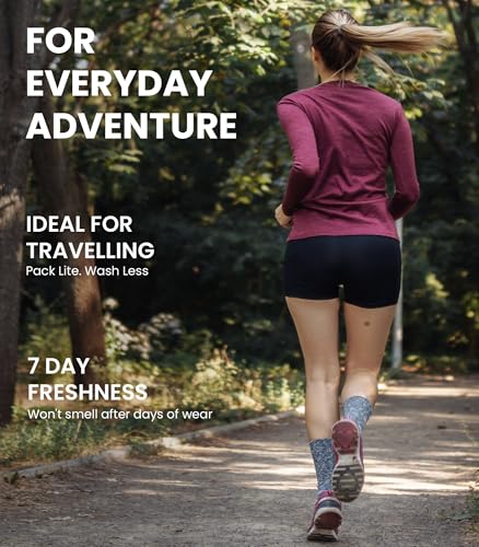 Merino Wool Base Layer Women - 100% Merino Wool Heavyweight, Midweight, Lite Long Sleeve Thermal Shirt and Socks