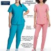 Scrubs for Women V-Neck Top – Tuckable Contemporary Fit Top, Stretch Knit, Moisture-Wicking, Shirttail Hem - CK819