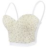 51svfTu5WL.jpg Sexy Pearls Beaded Rhinestone Bustier Crop Top Push up Corset Top with Detachable Straps