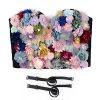 Women's 3D Floral Bustier Crop Top Wedding Party Club Bra Tops